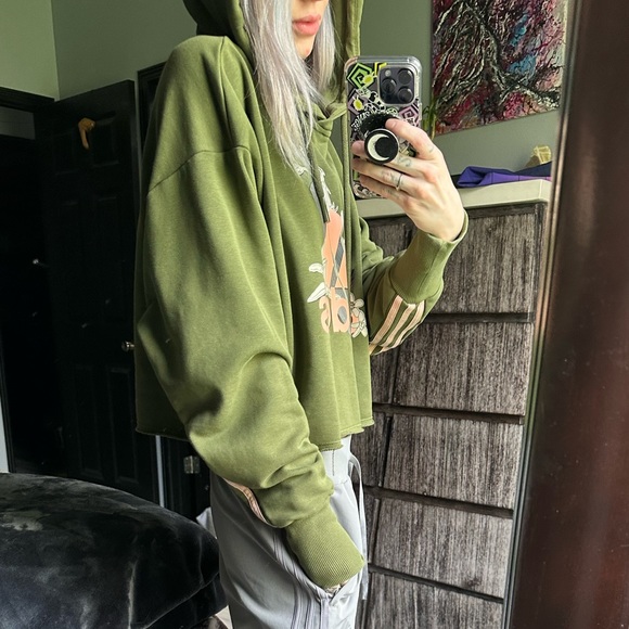 adidas X Nini Sum GFX Cropped Oversized Hoodie - Picture 7 of 10